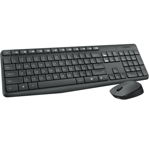 Logitech MK235 Wireless Combo Keyboard and Mouse, Black, 1Y (920-007939)