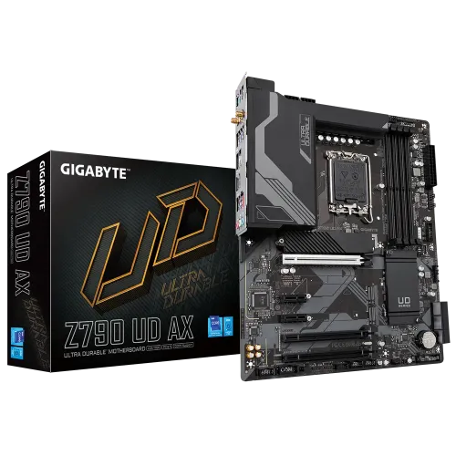 Gigabyte Intel Chipset Z790 UD 13th & 12th Gen ATX Motherboard Supported CPU: 13th Gen & 12th Gen Processors (LGA1700) Supported RAM: 4 x DDR5 DIMMs, up to 7600(O.C.) Graphics Outp