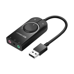 UGREEN USB External Stereo Sound Adapter 15cm (Black) (Model: CM129|P/N: 40964) - 1 Year Warranty