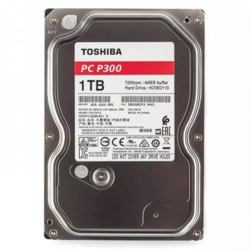 Toshiba PC Hard Drive P300 1TB - 7200 RPM, SATA 6 Gb/s, 64 MB Cache, 3.5" - HDWD110UZSVA