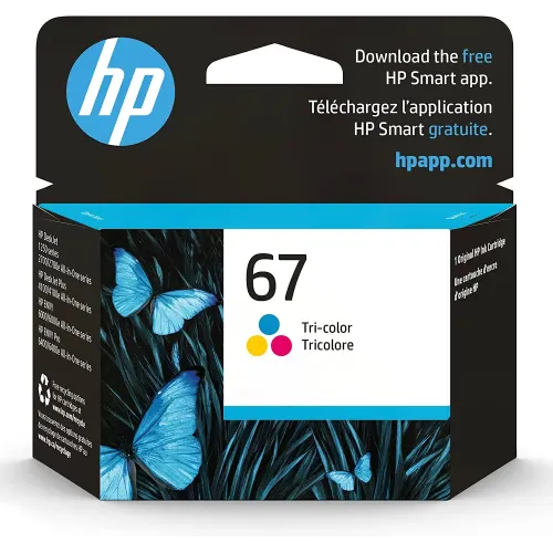 HP 67 TRI-COLOR CARTRIDGE FOR 2722 AIO PRINTER # 3YM55AA
