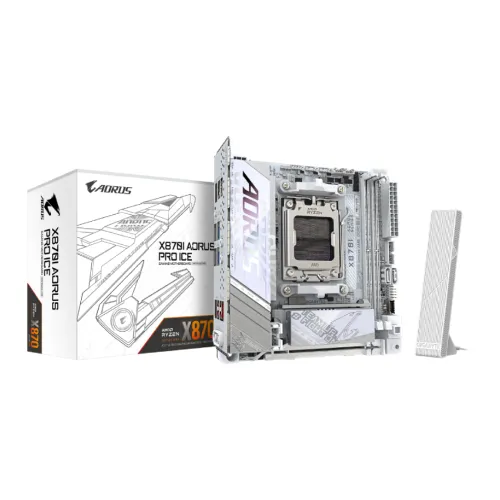 GIGABYTE AMD # X870I AORUS PRO ICE, Socket AM5, 2 x DDR5 DIMM, 2 x SATA 6Gb/s