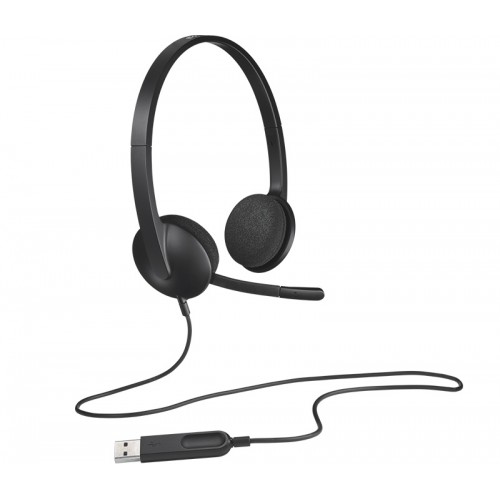 Logitech H340 USB Computer Headset with Noise-Cancelling Mic, 2Y (981-000477)
